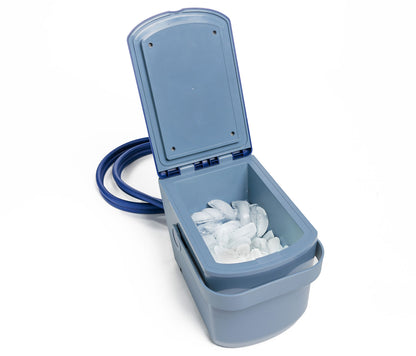 The Ice Box Cold Therapy device shown filled with ice.