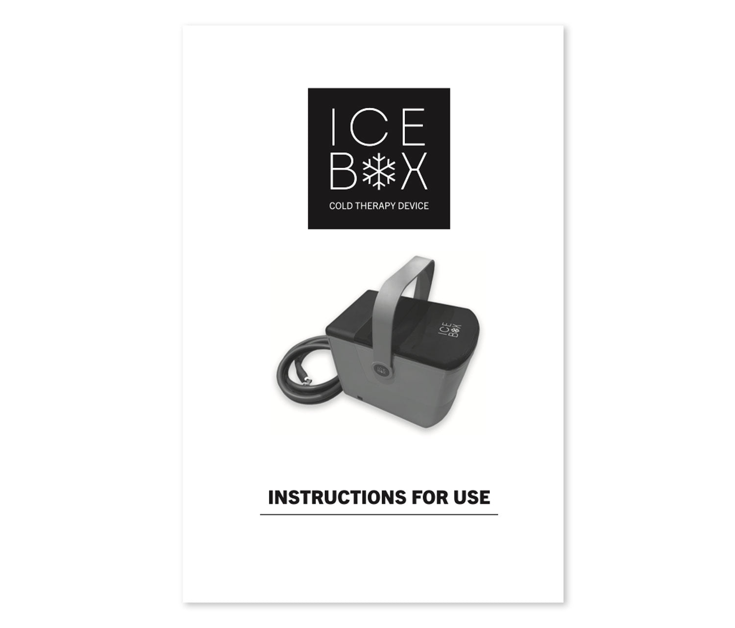 Cover of IFU for the Ice Box Cold Therapy Device.